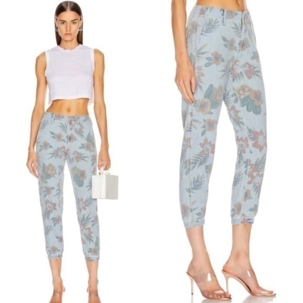 MOTHER Denim No Zip Misfit Floral Pants Fresh Cut NWT